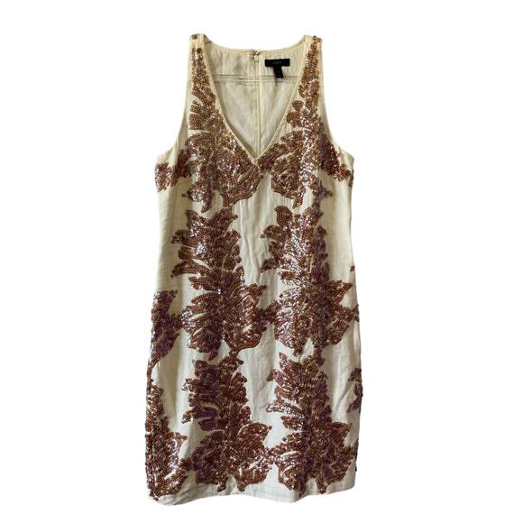 J.Crew Iridescent Sequence Linen Dress Size 0 - Picture 1 of 8